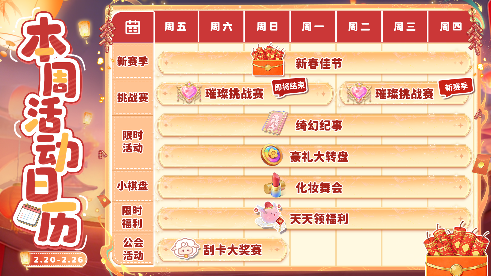 《云梦华裳》周五兑换码，内含2月20日活动日历